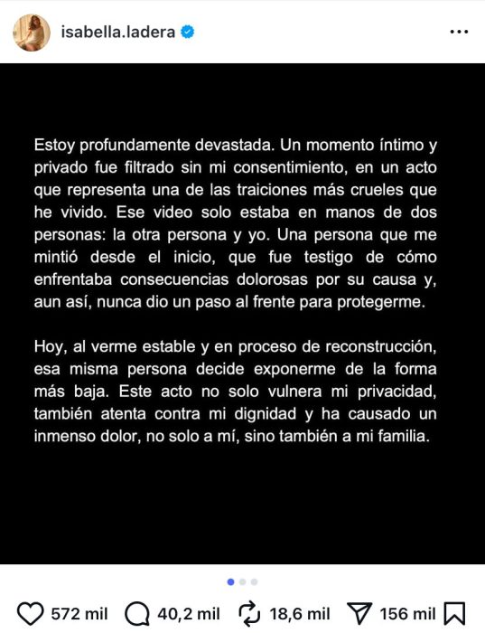 isabella reaccion video x