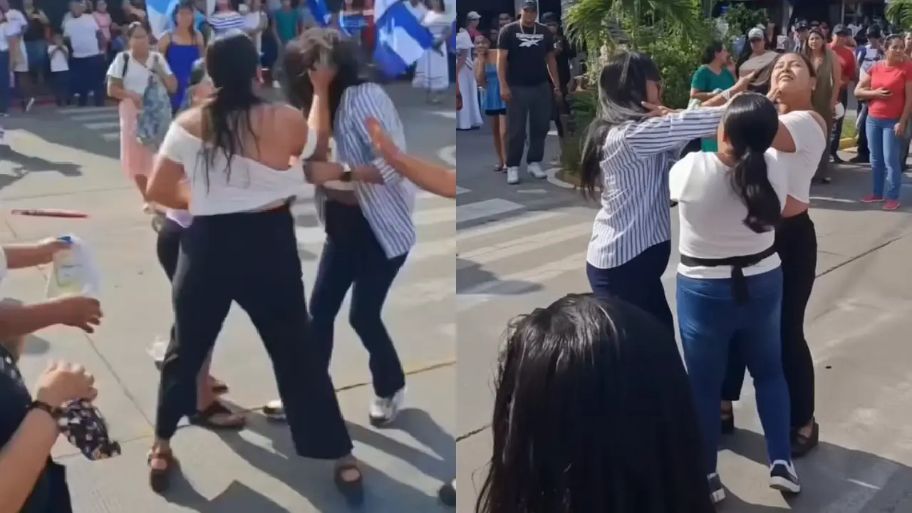 madres pelean en desfile escolar por la independencia en Guatemala