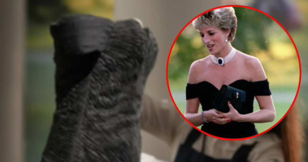 vestido de venganza de la princesa Diana se exhibe antes de su subasta en Sotheby’s