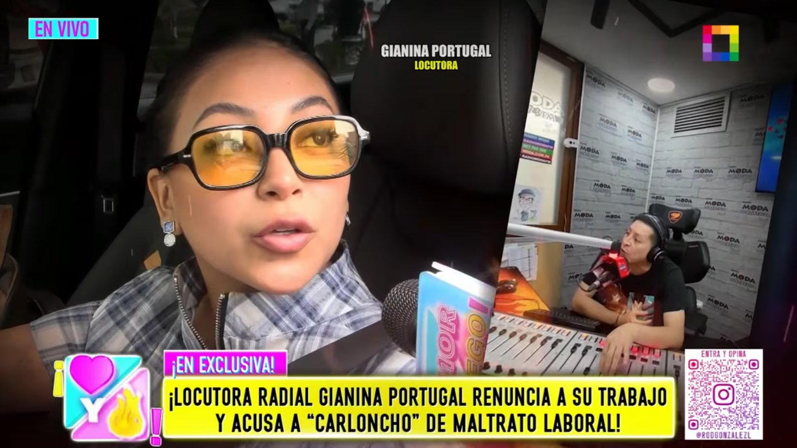 Gianina Portugal llora y acusa a Carloncho de maltrato laboral.