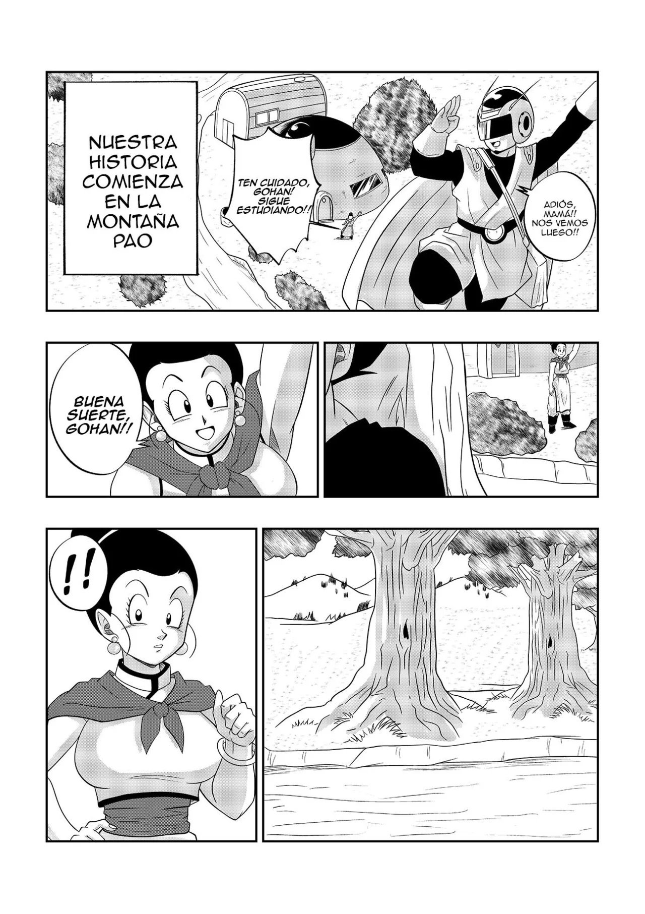 An unexpected Visit – Son Gokhan — página 2 del cómic de Dragon Ball