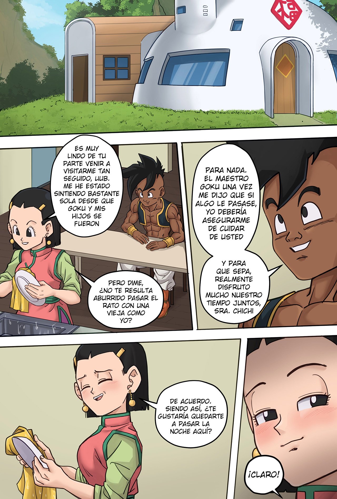 El Amorio de una Viuda — página 2 del cómic de Dragon Ball