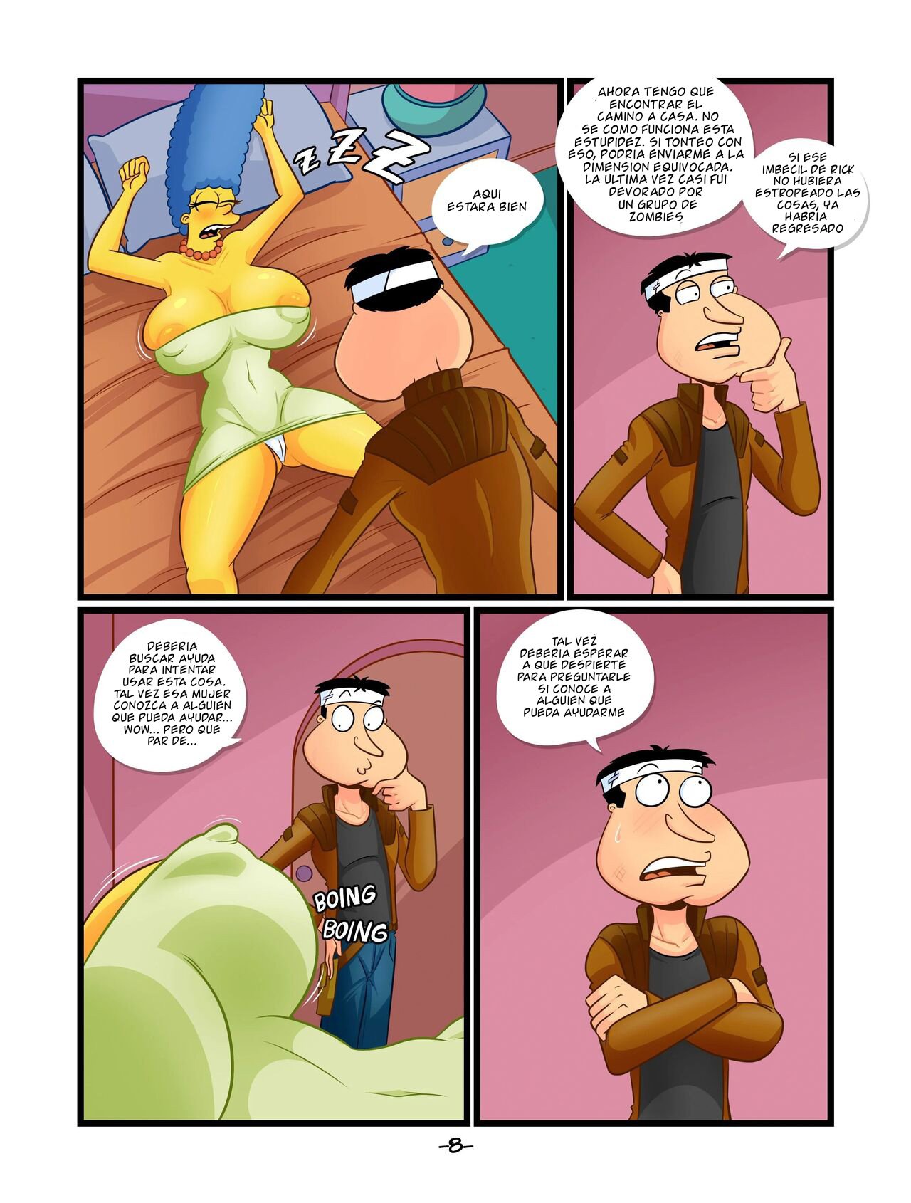 Quagmire en el Multiverso Parte 2: Comic XXX Los Simpsons - xxx comic los simpson página 8