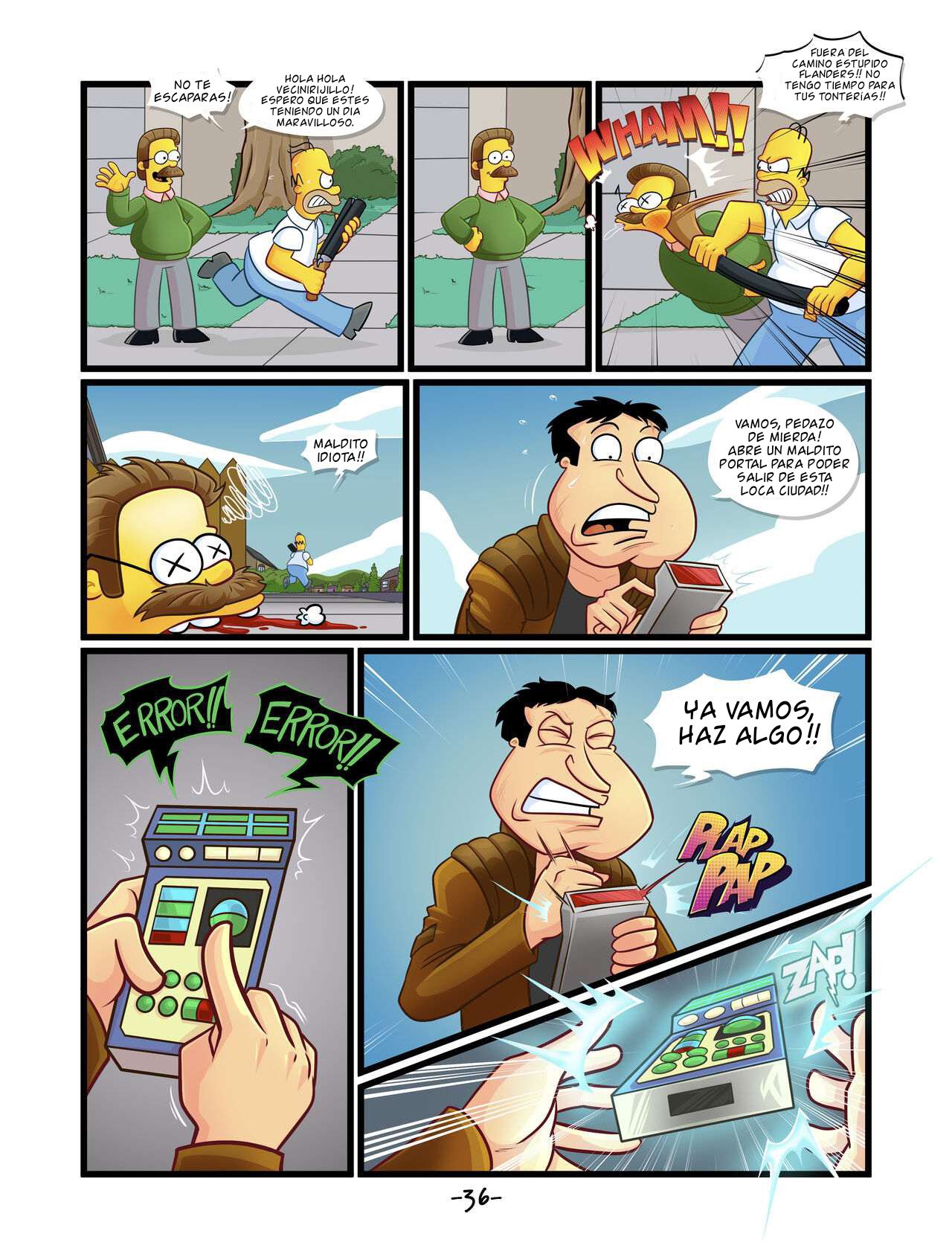 Quagmire en el Multiverso Parte 2: Comic XXX Los Simpsons - xxx comic los simpson página 36