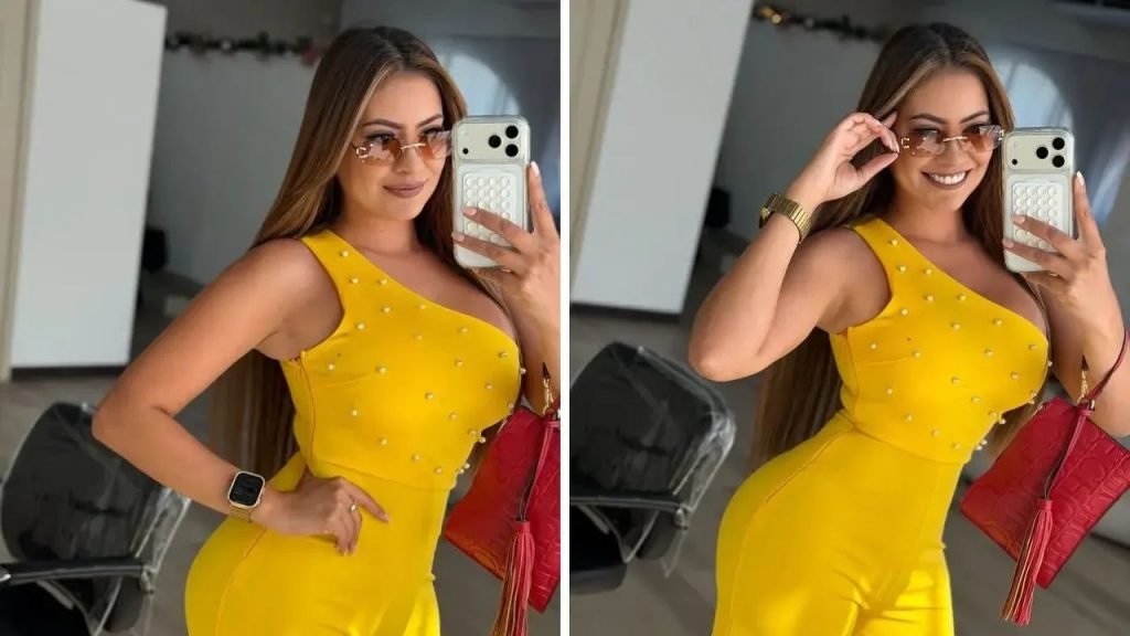 Alejandra vestida de color amarillo..